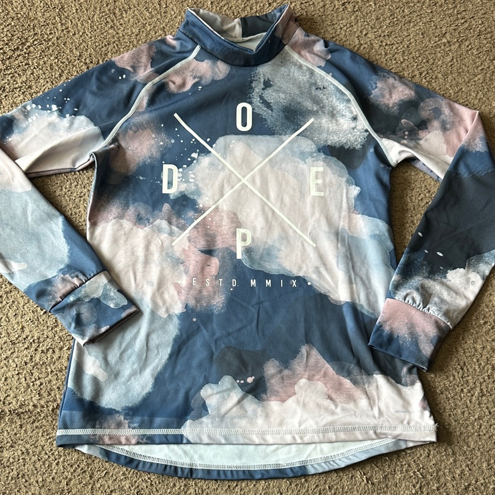 DOPE Artistic Blue and Pink Long Sleeve Tee for winter